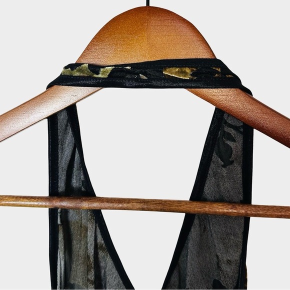 Y2K Whimsigoth Fairy Burnout Velvet Halter Top Size Medium - Picture 8 of 12